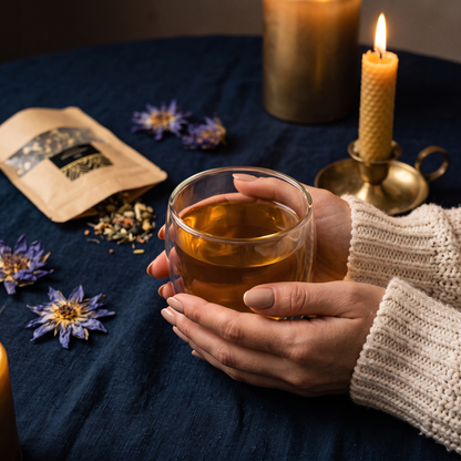 Moment rituel avec la Tasse Rituel et une infusion Naqi