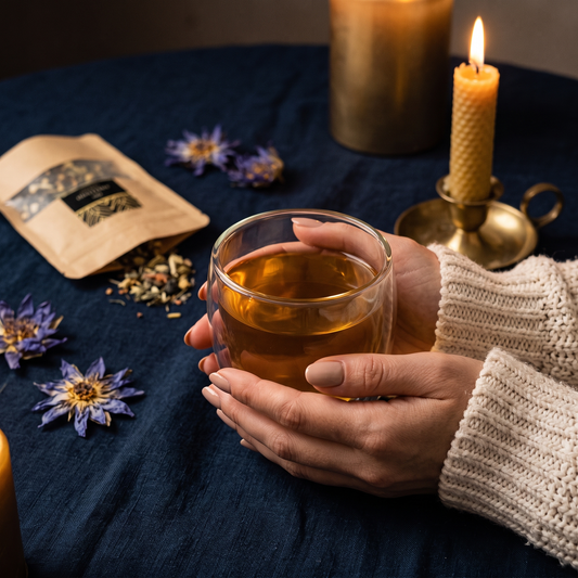 Moment rituel avec la Tasse Rituel et une infusion Naqi